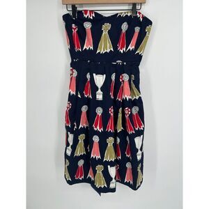 Anthropologie WE LOVE VERA Highest Accolades Sundress Strapless Size 8 Belt